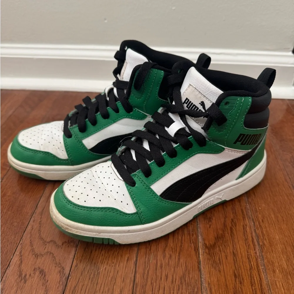 Puma Rebound - Black, Green, and White (Big Kid) - Picture 4 of 9